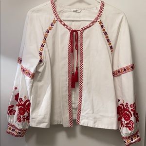 Club Monaco embellished peasant top blouse